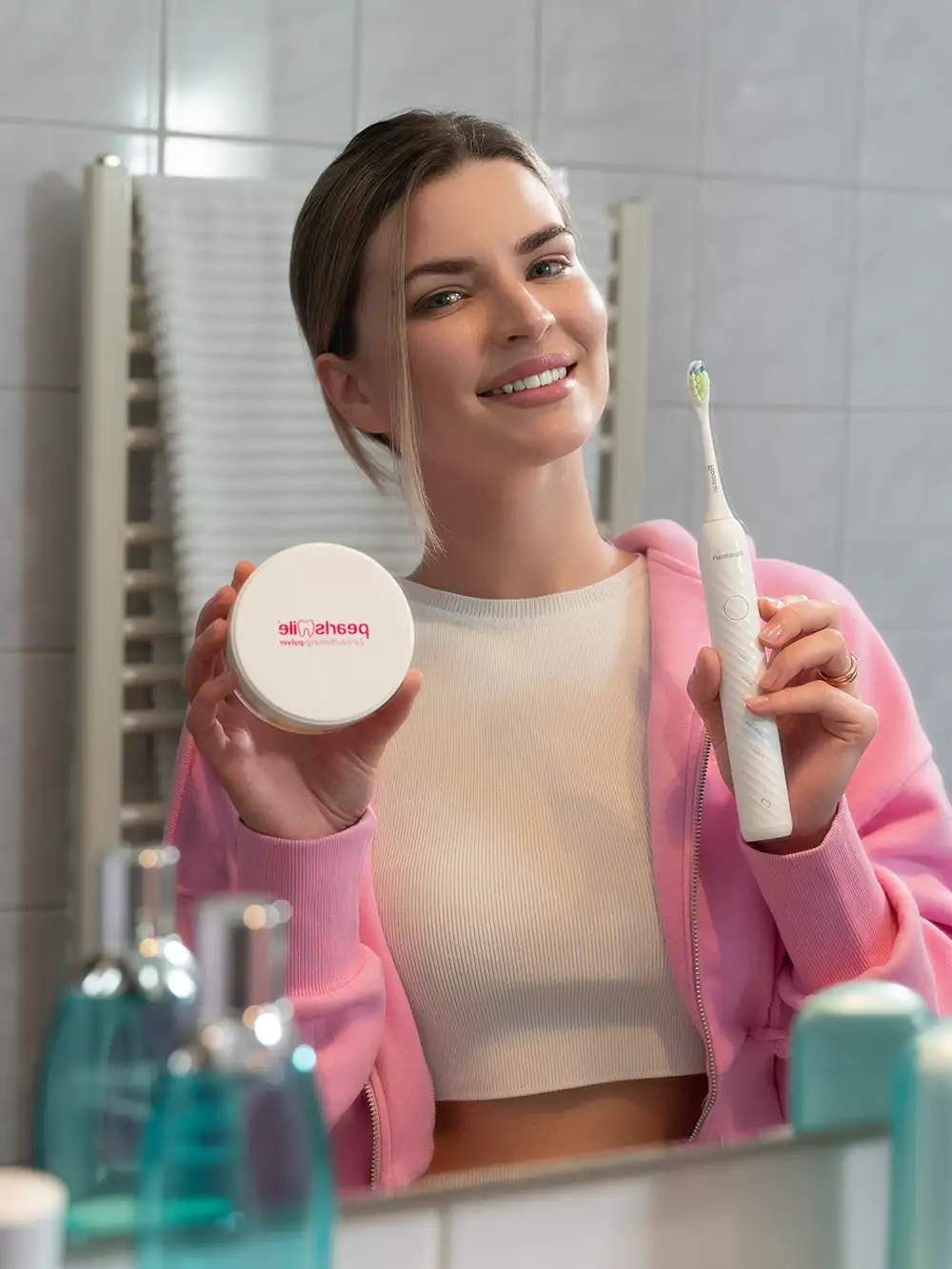 PearlSmile Teeth Whitening Powder – Lemon-Mint – Teeth Powder for Electric Toothbrush
