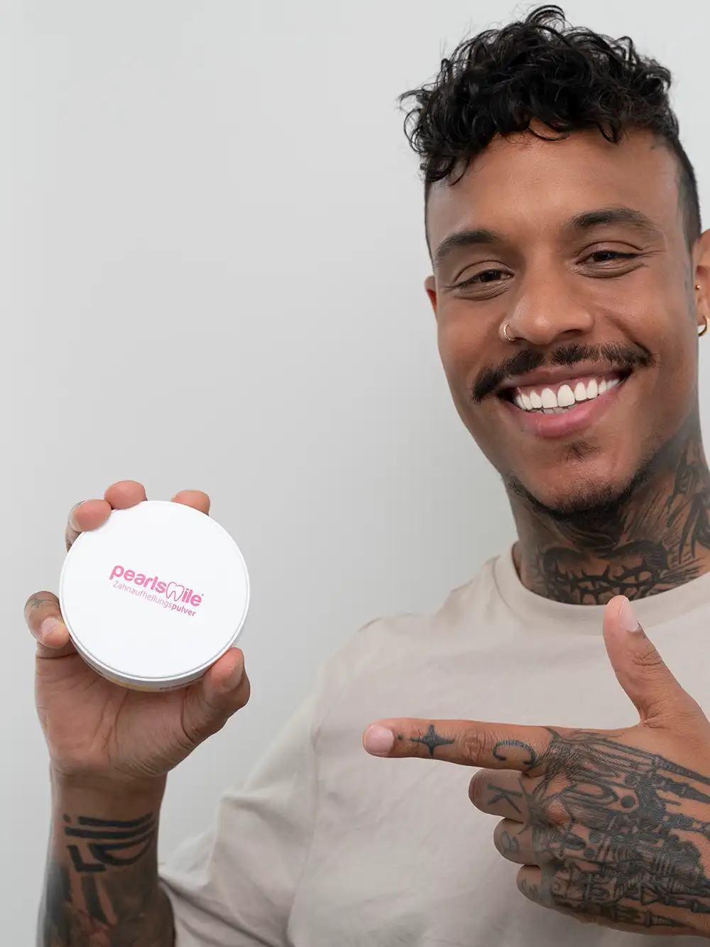 PearlSmile Teeth Whitening Powder – Lemon-Mint – Teeth Powder for Men